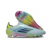 adidas Crampons F50 Elite Sans Lacets FG Bleu Très Pâle Semi Bleu Lucide Jaune Semi Solaire