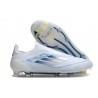 adidas Crampons F50 Elite Sans Lacets FG Blanc Bleu