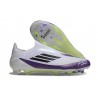 adidas Crampons F50 Elite Sans Lacets FG X Messi Blanc Ftwr Noir Violet Uni