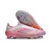 adidas Crampons F50 Elite Sans Lacets FG Rose Blanc