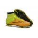 Nouveau Chaussures de Football Nike Mercurial Superfly 4 FG Cuir Jaune Volt Noir