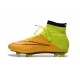 Nouveau Chaussures de Football Nike Mercurial Superfly 4 FG Cuir Jaune Volt Noir