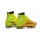 Nouveau Chaussures de Football Nike Mercurial Superfly 4 FG Cuir Jaune Volt Noir