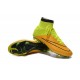 Nouveau Chaussures de Football Nike Mercurial Superfly 4 FG Cuir Jaune Volt Noir