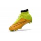 Nouveau Chaussures de Football Nike Mercurial Superfly 4 FG Cuir Jaune Volt Noir