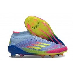adidas F50 Elite Mid FG Nouvelle Bleu Fusion Citron Lucide Rose Lucide