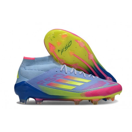 adidas F50 Elite Mid FG Nouvelle Bleu Fusion Citron Lucide Rose Lucide
