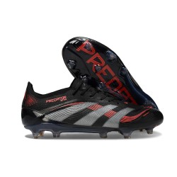 Crampon de Football adidas Predator Elite FG Noir Gris Quatre Rouge Lucide