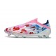 adidas Crampons F50 Elite Sans Lacets FG Blanc Bleu Rose