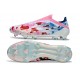 adidas Crampons F50 Elite Sans Lacets FG Blanc Bleu Rose