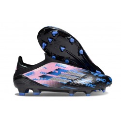adidas Crampons F50 Elite Sans Lacets FG Noir Rose Bleu