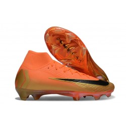 Crampons de Foot Nike Mercurial Superfly X Elite FG Orange Noir Or