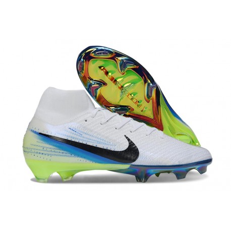 Crampons de Foot Nike Mercurial Superfly X Elite FG Blanc Noir Bleu