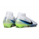Crampons de Foot Nike Mercurial Superfly X Elite FG Blanc Noir Bleu