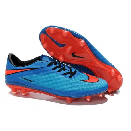 Nouvelle Chaussures de Football Nike Hypervenom Phantom FG Bleu Rouge