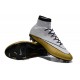 Nouveau Chaussures de Football Nike Mercurial Superfly 4 FG CR501 Blanc Or Noir