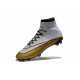 Nouveau Chaussures de Football Nike Mercurial Superfly 4 FG CR501 Blanc Or Noir