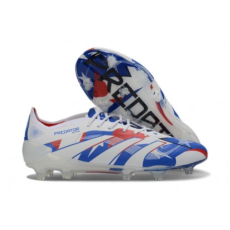 Chaussure adidas Predator Elite FG Blanc Bleu Rouge