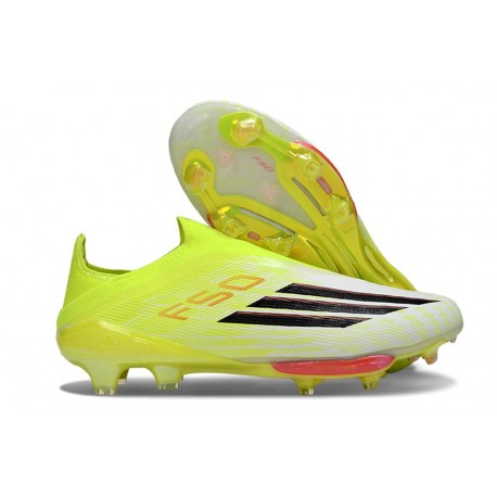 adidas F50+ Sans Lacets FG Jaune Noir