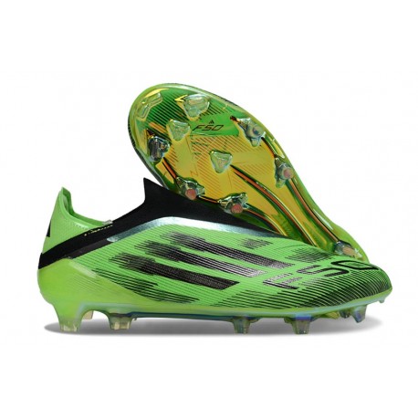 adidas F50 Elite Laceless FG Nouvelles Vert Noir