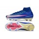 Crampons de Foot Nike Mercurial Superfly X Elite FG Bleu Blanc