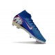 Crampons de Foot Nike Mercurial Superfly X Elite FG Bleu Blanc