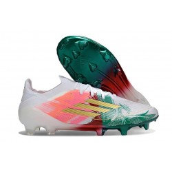 adidas Crampons F50 Elite FG Blanc Rose Vert Or