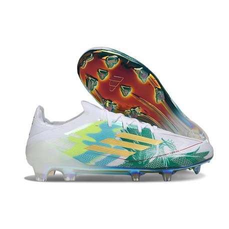 adidas Crampons F50 Elite FG Blanc Vert Or