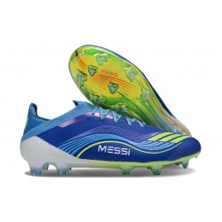 adidas Crampons F50 Elite FG x Messi Equipe Bleu Royal Jaune Solaire Bleu Semi Eclatant