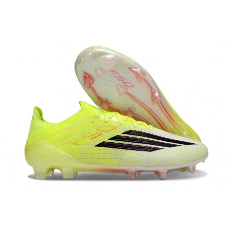adidas Crampons F50 Elite FG Team Jaune Solaire Noir Rouge Lucide