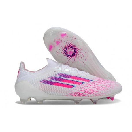 adidas Crampons F50 Elite FG Blanc Ftwr Rose Lucide
