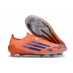 adidas Crampons F50 Elite FG Beam Orange Bleu Lucide Blanc Ftwr