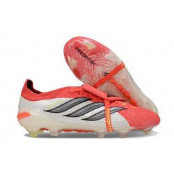 Adidas Predator 26 Foldover Tongue Elite FG Rouge Lucide Noir Blanc Ftwr