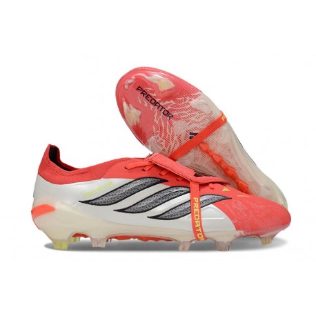 Adidas Predator 26 Foldover Tongue Elite FG Rouge Lucide Noir Blanc Ftwr