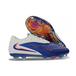 Crampons Nike Phantom 6 Elite Low FG Bleu Rapide Blanc