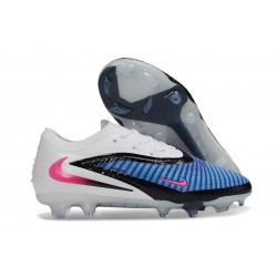 Crampons Nike Phantom 6 Elite Low FG Bleu Rapide Rose Explosif Blanc