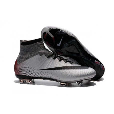 2016 Chaussures Nike Mercurial Superfly FG CR 500 Argenté Gris Noir Rouge