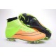 Nouveau Chaussures de Football Nike Mercurial Superfly 4 FG Cuir Beige Noir Volt