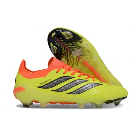 Crampons Adidas Predator 26 Elite FG Neuf Jaune Rouge Noir