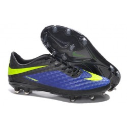 Nouveau Nike Hypervenom Phantom FG Chaussure de Football Hommes Bleu Noir Jaune