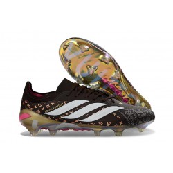 Chaussures Adidas Predator Elite L FG Noir Or Blanc