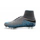 2016 Crampons Nike HyperVenom Phantom II FG Football Bleu Gris Noir