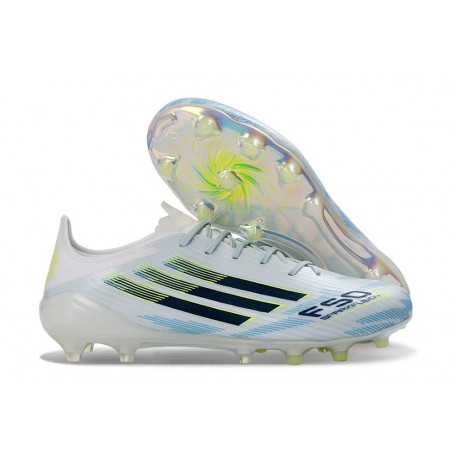 Chaussure Nouvelles adidas F50 Elite FG Blanc Bleu Noir
