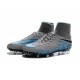 2016 Crampons Nike HyperVenom Phantom II FG Football Bleu Gris Noir