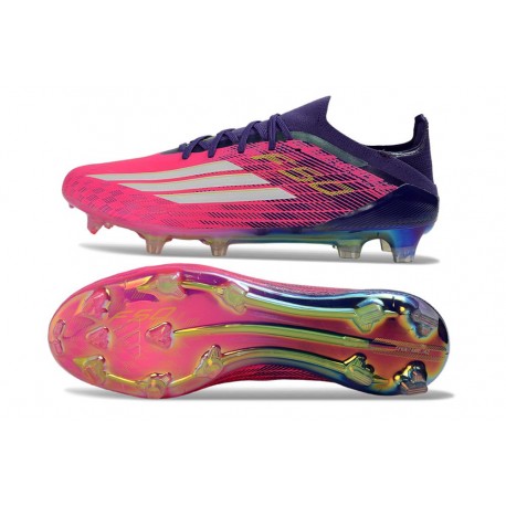 Chaussure Nouvelles adidas F50 Elite FG Rose Violet Blanc