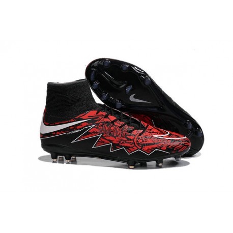 Nike HyperVenom Phantom II FG Football Crampons Lewandowski Blanc Rouge Noir