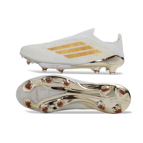 adidas F50+ Sans Lacets FG Blanc Or