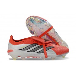 Adidas Predator 26 Foldover Tongue Elite FG Rouge Lucide Noir Blanc Ftwr