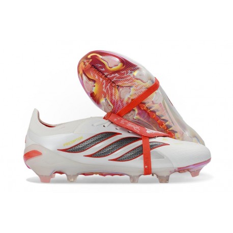 Adidas Predator 26 Foldover Tongue Elite FG Blanc Rouge Noir
