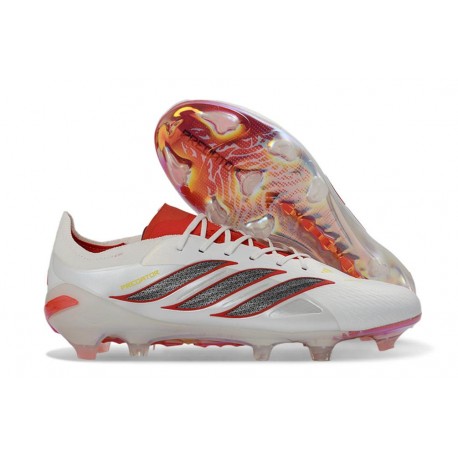 Chaussures Adidas Predator Elite L FG Blanc Noir Rouge